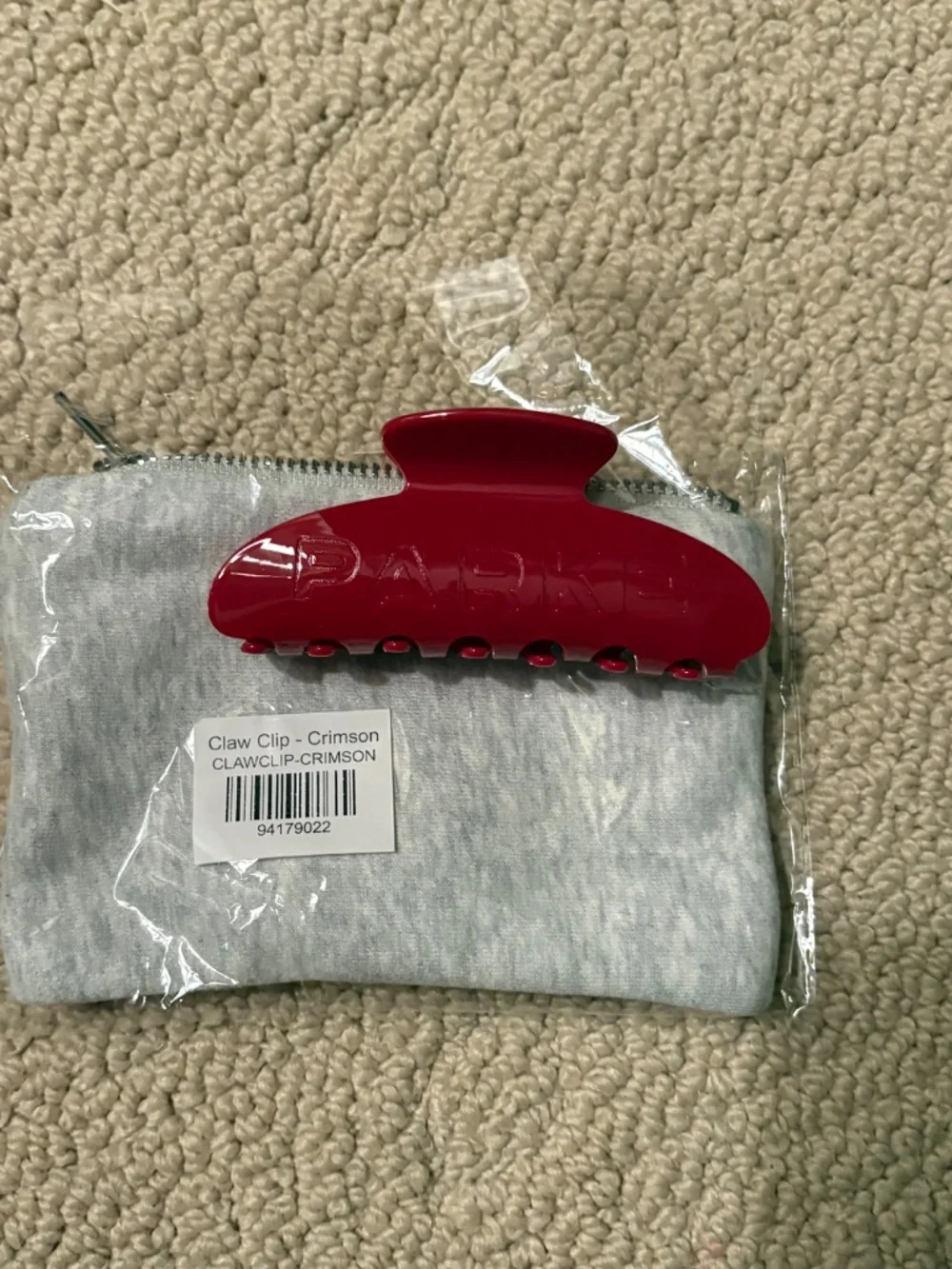 BNWT PARKE CRIMSON RED CLAW CLIP WITH PARKE COIN PURSE